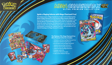 Load image into Gallery viewer, Pokemon TCG: Mega Evolutions Charizard X Ex Ultra Premium Collection Box Back