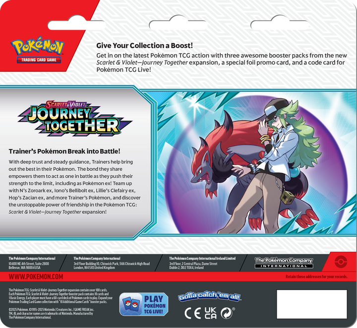 Pokémon Scarlet &amp; Violet Journey Together 3-Pack Blister (Yanmega) | SV09