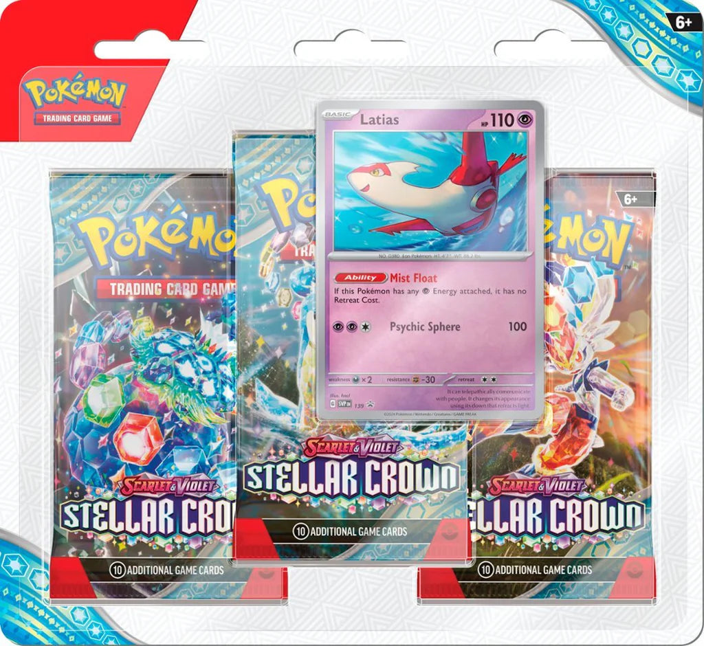 Pokemon TCG: Scarlet & Violet Stellar Crown 3 Pack Blister Latias