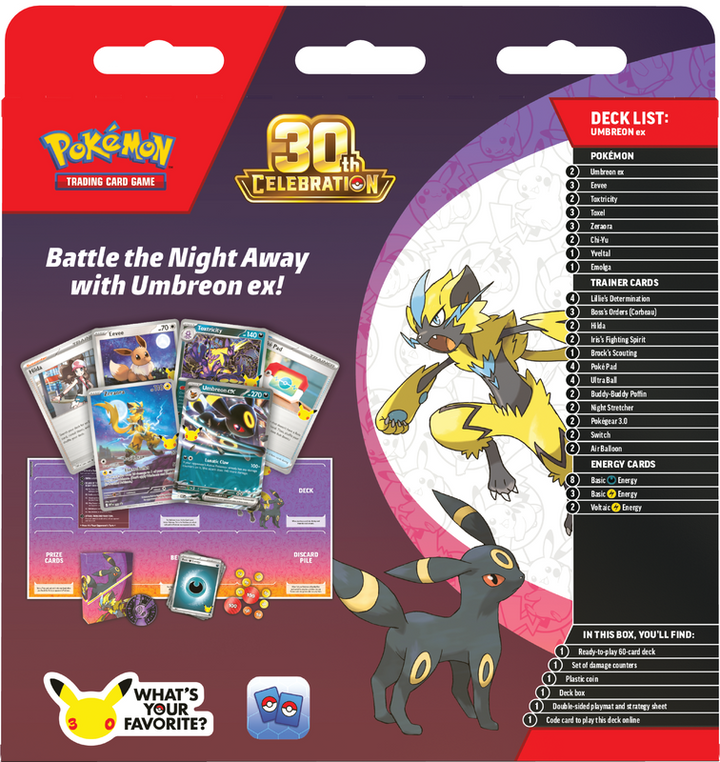 Pokémon 30th Celebration Battle Decks Umbreon Ex | ME5.5 back