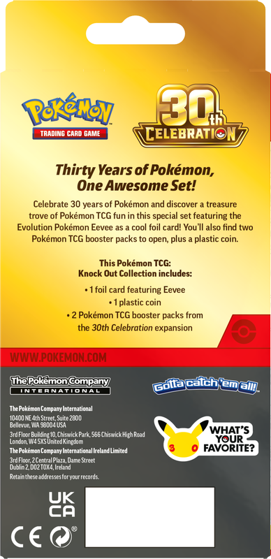 Pokémon 30th Celebration Knockout Collection | ME5.5 back