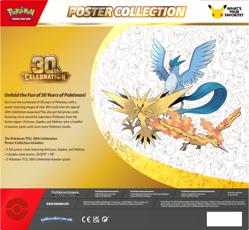 Pokémon 30th Celebration Poster Collection | ME5.5 BACK