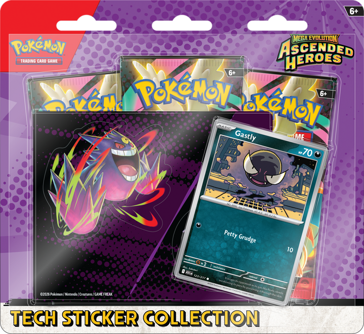 Pokémon Mega Evolution Ascended Heroes Tech Sticker Collection (Gastly) | ME2.5