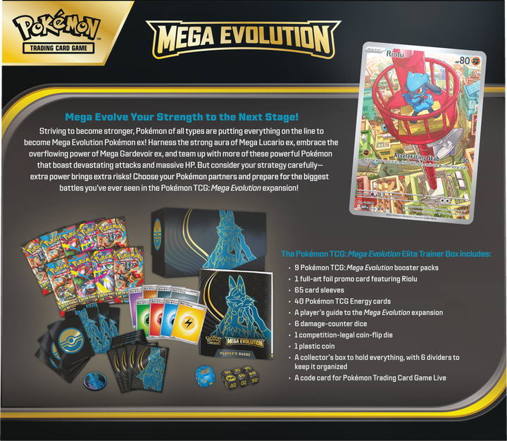 Pokémon Mega Evolution Elite Trainer Box (ETB) (Lucario) | ME01 - back
