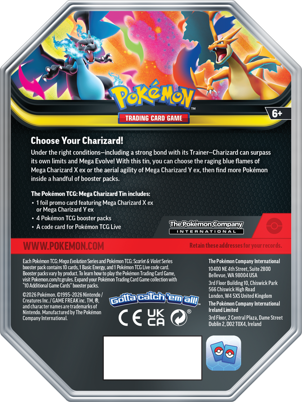 Pokémon Mega Evolution Mega Charizard X Ex Tin