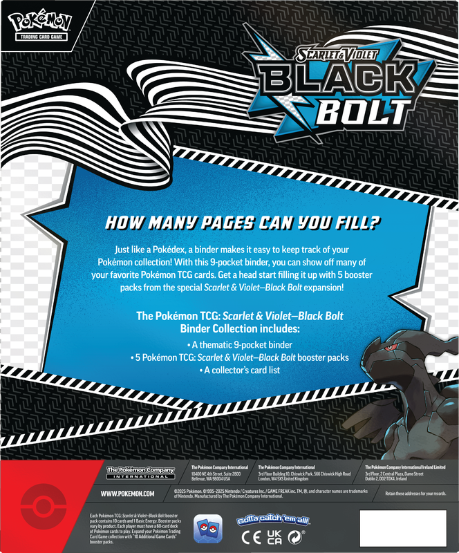 Pokémon Scarlet &amp; Violet Black Bolt Binder Collection | SV10.5 - back