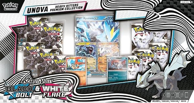 Pokémon Scarlet &amp; Violet Black Bolt &amp; White Flare Unova Heavy Hitters Premium Collection Box | SV10.5 (Copy)