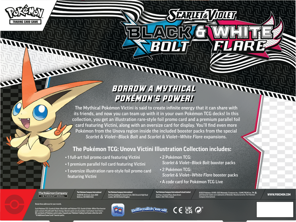 Pokémon Scarlet & Violet Black Bolt & White Flare Unova Illustration Collection Box Victini | SV10.5 - back