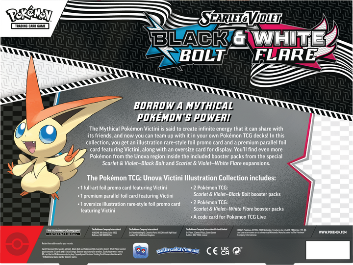 Pokémon Scarlet &amp; Violet Black Bolt &amp; White Flare Unova Illustration Collection Box Victini | SV10.5 - back