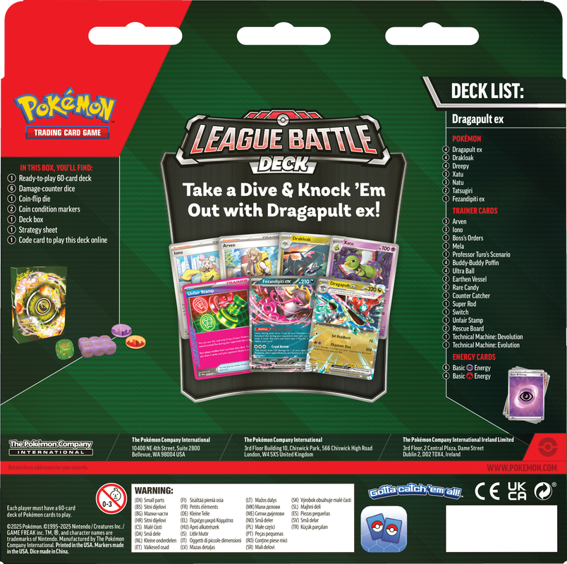 Pokémon Scarlet & Violet Dragapult Ex League Battle Deck - back