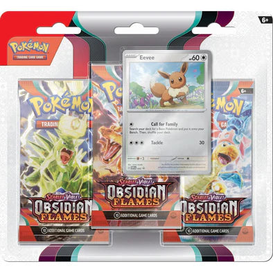 Pokémon Scarlet &amp; Violet Obsidian Flames 3-Pack Blister (Eevee) | SV03