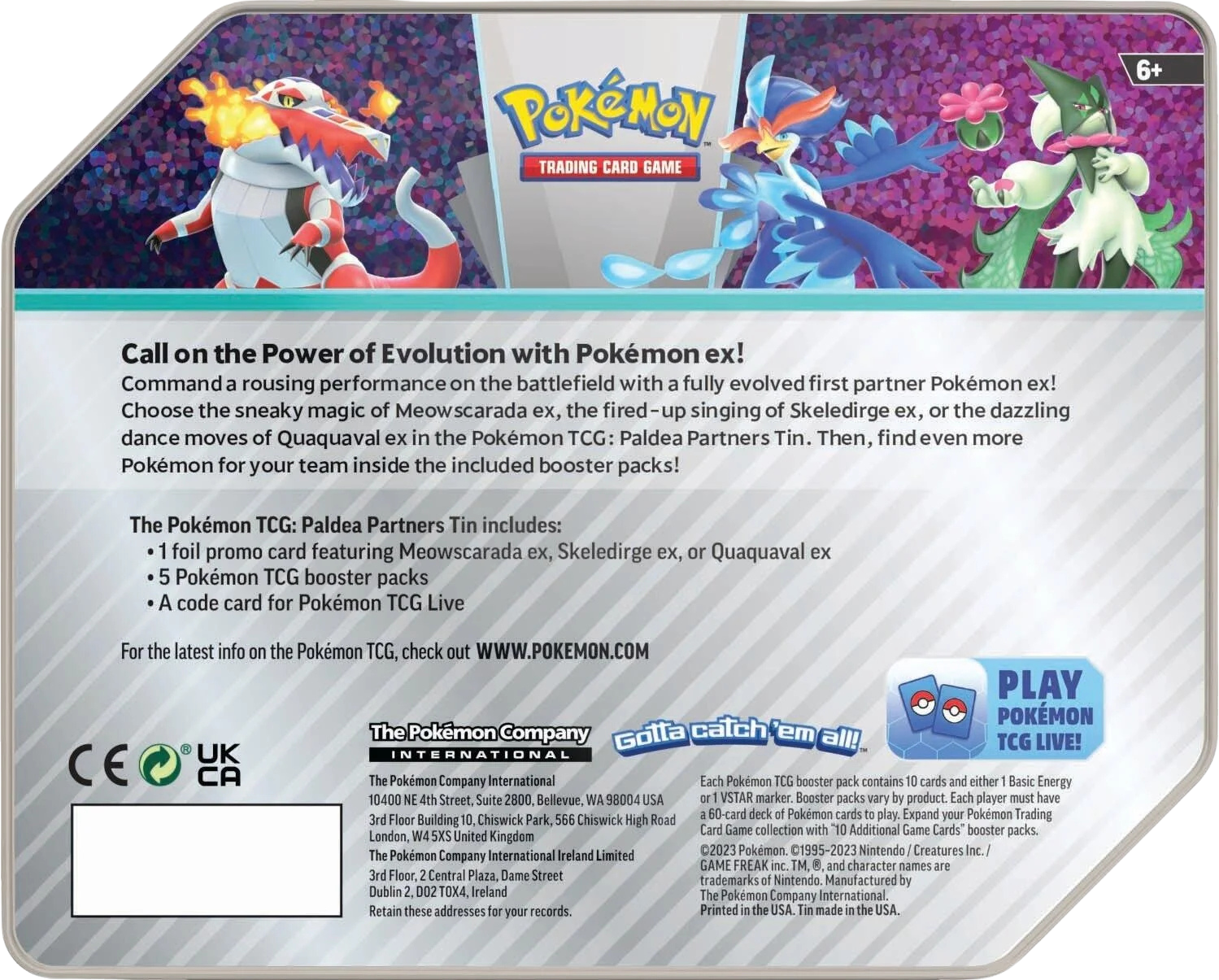 Pokemon TCG Paldea Partners Tin (Quaquaval ex) – Flaring Lair
