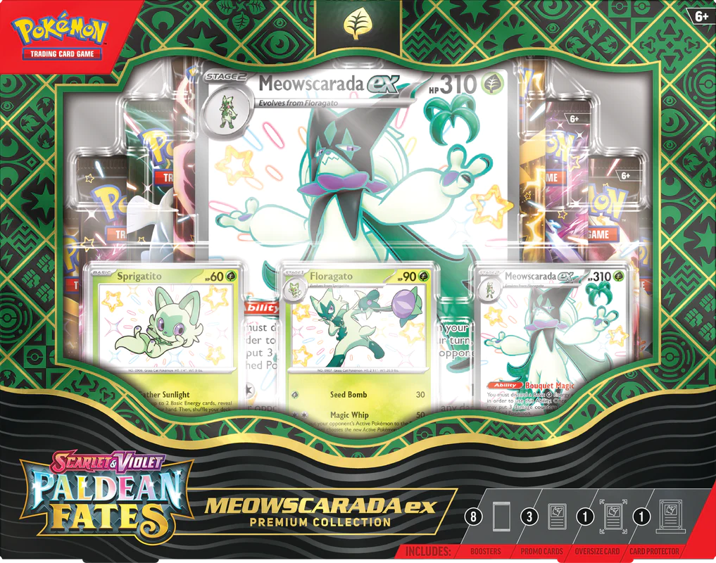Pokémon Scarlet &amp; Violet Paldean Fates Premium Collection Box (Meowscarada Ex) | SV4.5