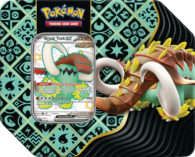 Pokémon Scarlet &amp; Violet Paldean Fates Tin (Great Tusk Ex) | SV4.5