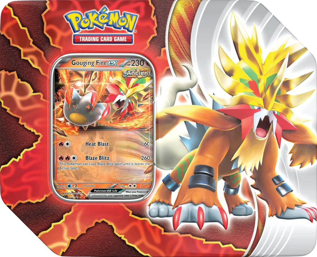 Pokémon Scarlet &amp; Violet Paradox Destinies Tin (Gouging Fire EX)