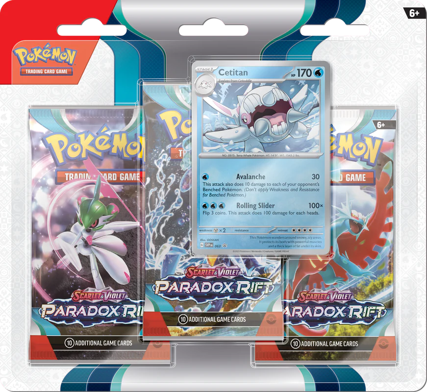 Pokémon Scarlet &amp; Violet Paradox Rift 3-Pack Blister (Cetitan) | SV04