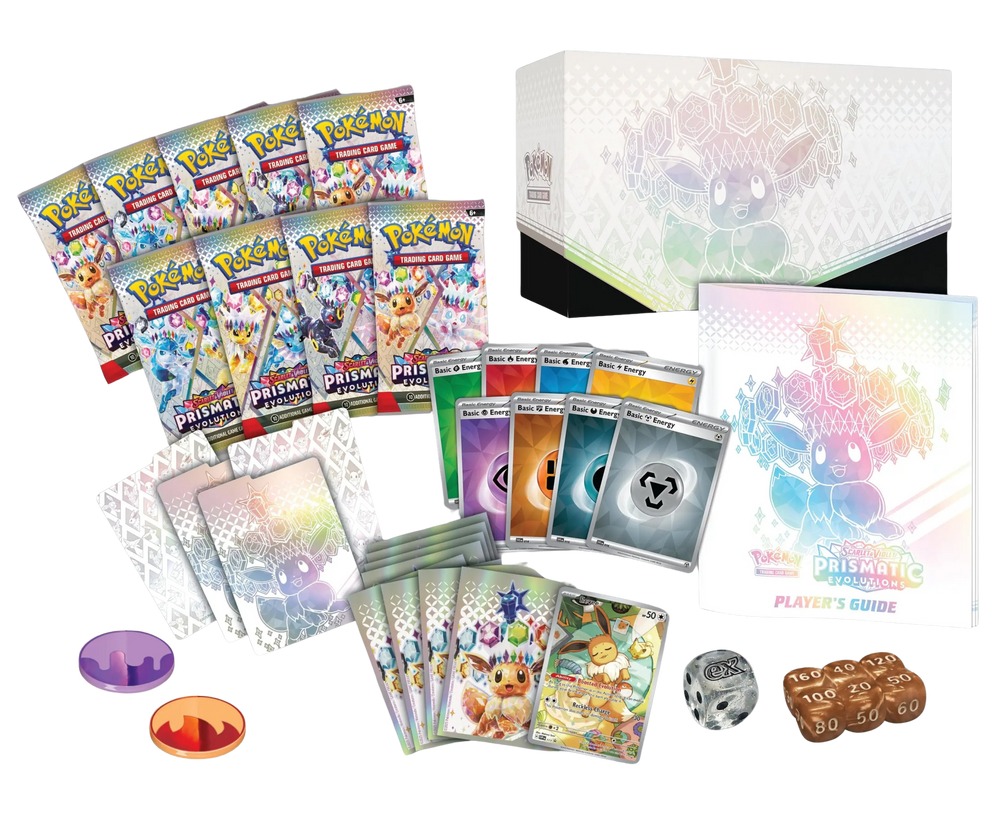 Pokémon Scarlet & Violet Prismatic Evolutions Elite Trainer Box (ETB) | SV8.5 contents
