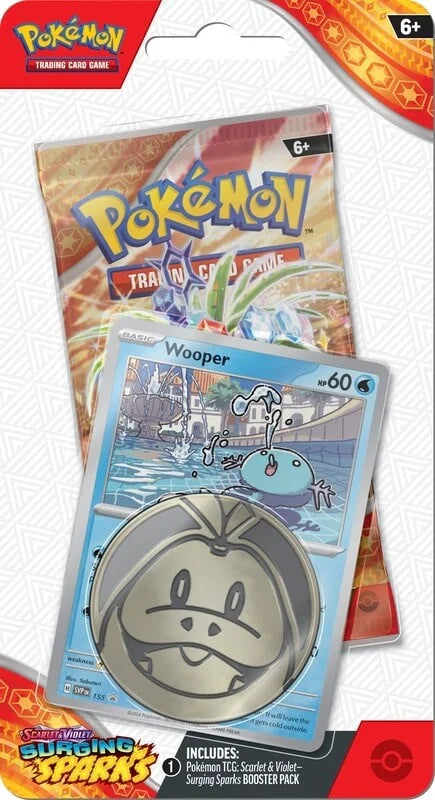 Pokémon Scarlet &amp; Violet Surging Sparks Checklane Blister (Wooper) | SV08