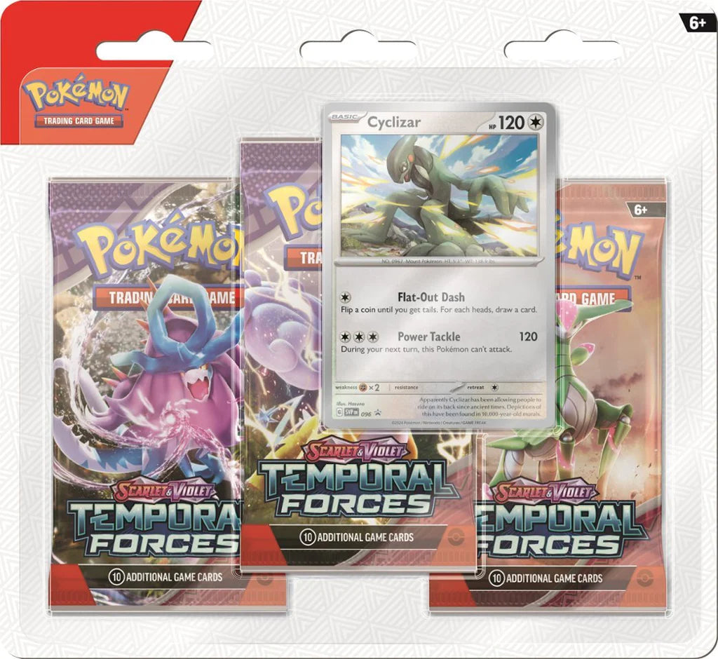 Pokémon Scarlet & Violet Temporal Forces 3-Pack Blister (Cyclizar) | SV05