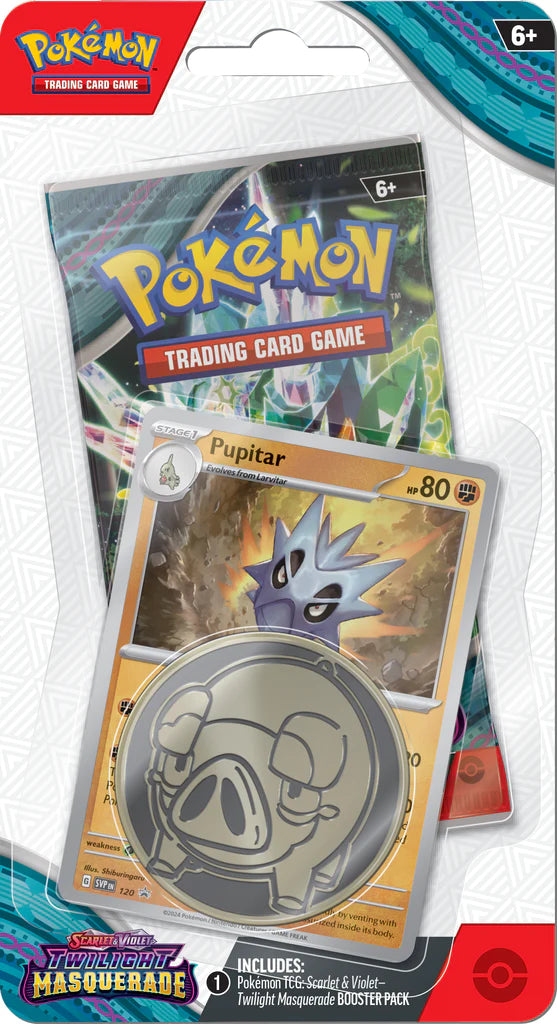 Pokémon Scarlet &amp; Violet Twilight Masquerade Checklane Blister (Pupitar) | SV06