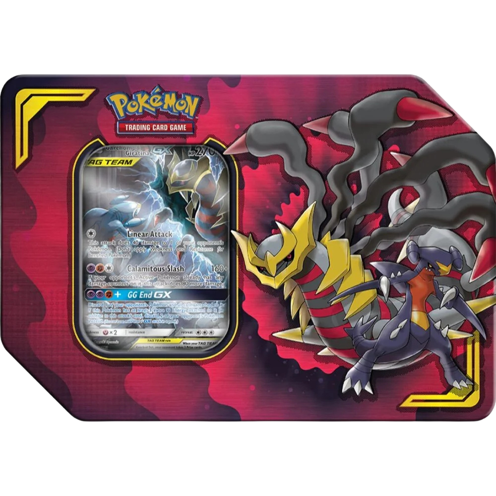 Pokémon Sun &amp; Moon Garchomp &amp; Giratina GX Power Partnership Tin