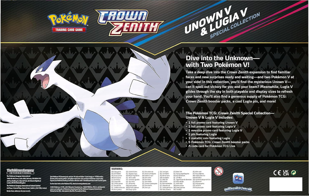 Pokémon Sword & Shield Crown Zenith Unown V & Lugia V Special Collection Box | SWSH12.5 - back