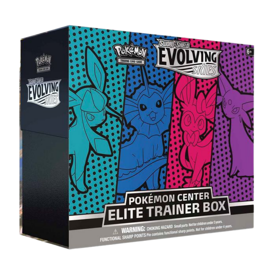 Pokémon Sword &amp; Shield Evolving Skies Pokemon Center Elite Trainer Box (PC ETB) (Sylveon, Glaceon, Vaporeon, Espeon) | SWSH07