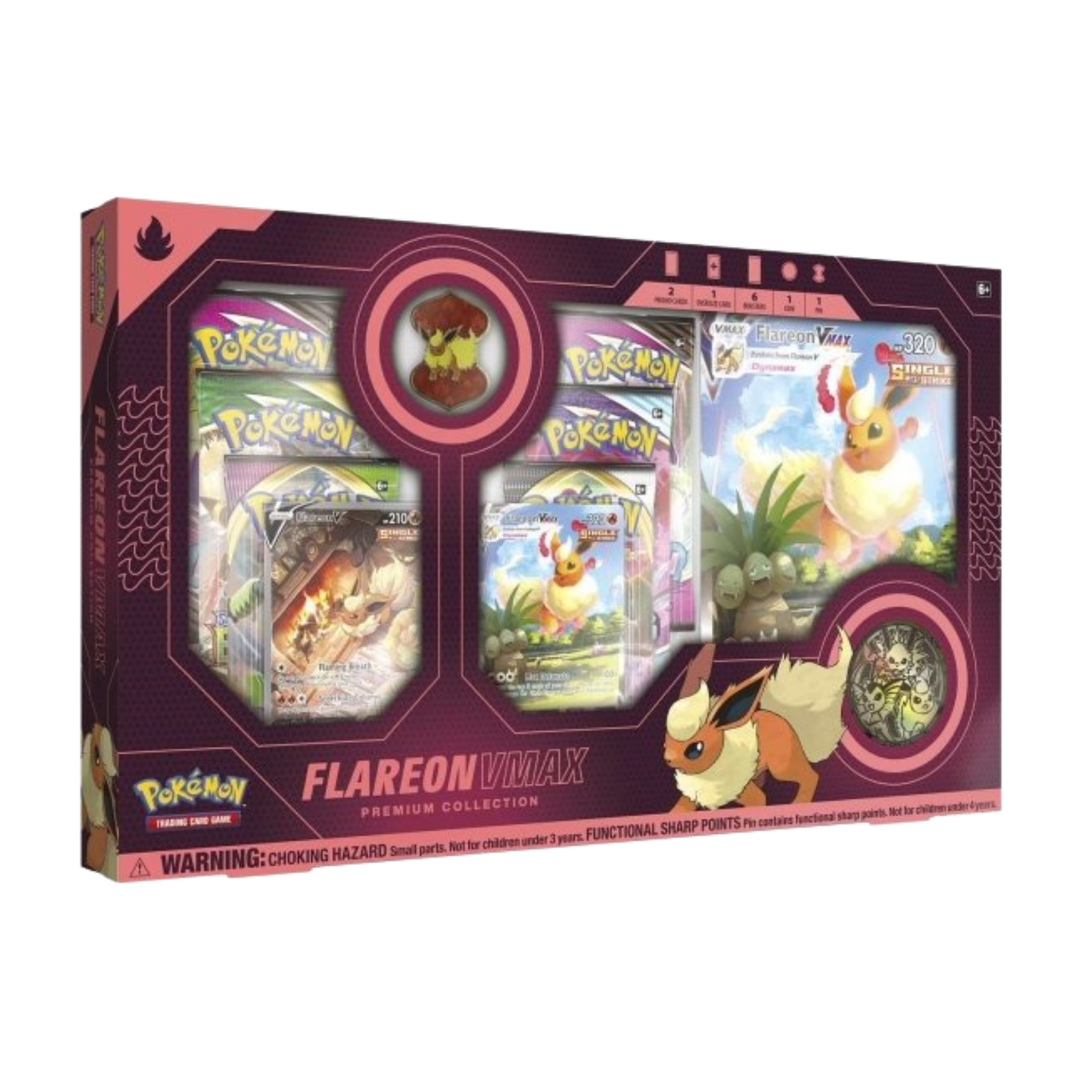 Pokémon Sword &amp; Shield Flareon VMAX Premium Collection Box