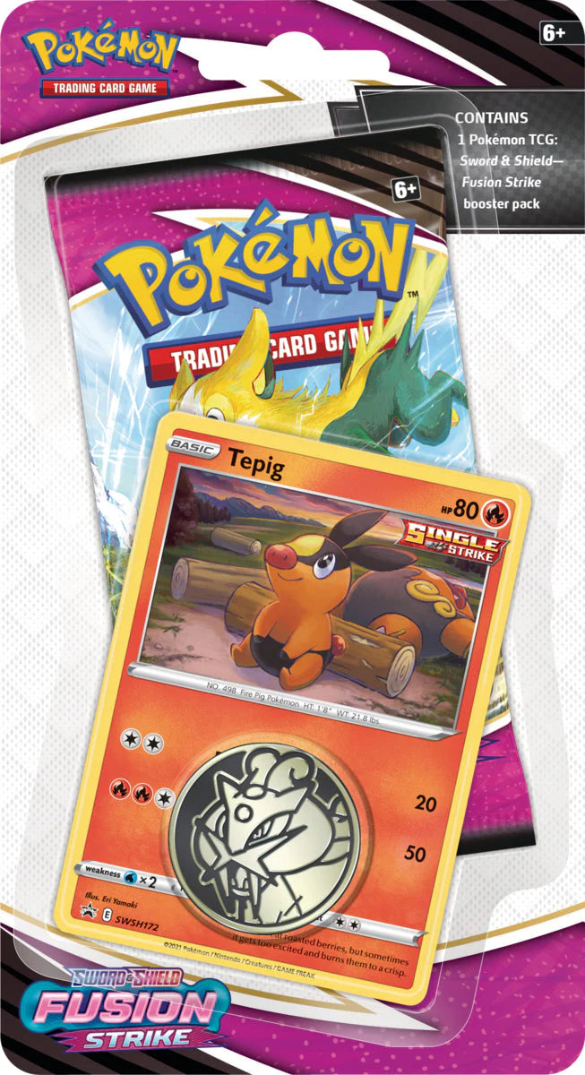 Pokémon Sword & Shield Fusion Strike Checklane Blister (Tepig) | SWSH08