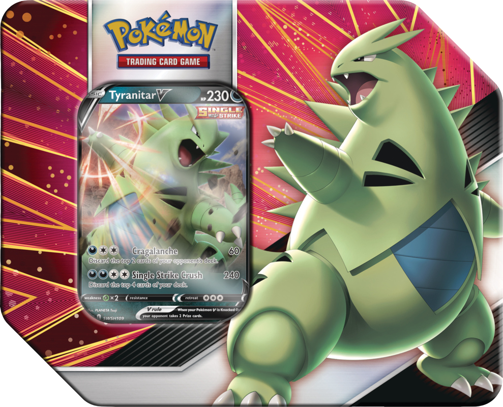 Pokémon Sword &amp; Shield Tyranitar V Strikers Tin
