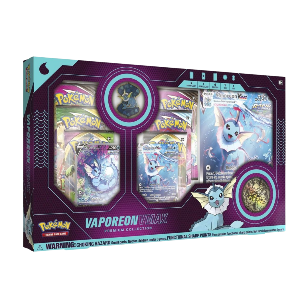 Pokémon Sword &amp; Shield Vaporeon VMAX Premium Collection Box