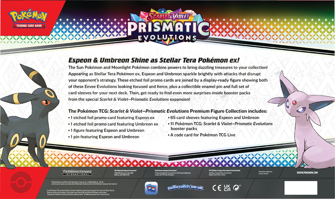 Pokémon Scarlet &amp; Violet Prismatic Evolutions Premium Figure Collection Box | SV8.5