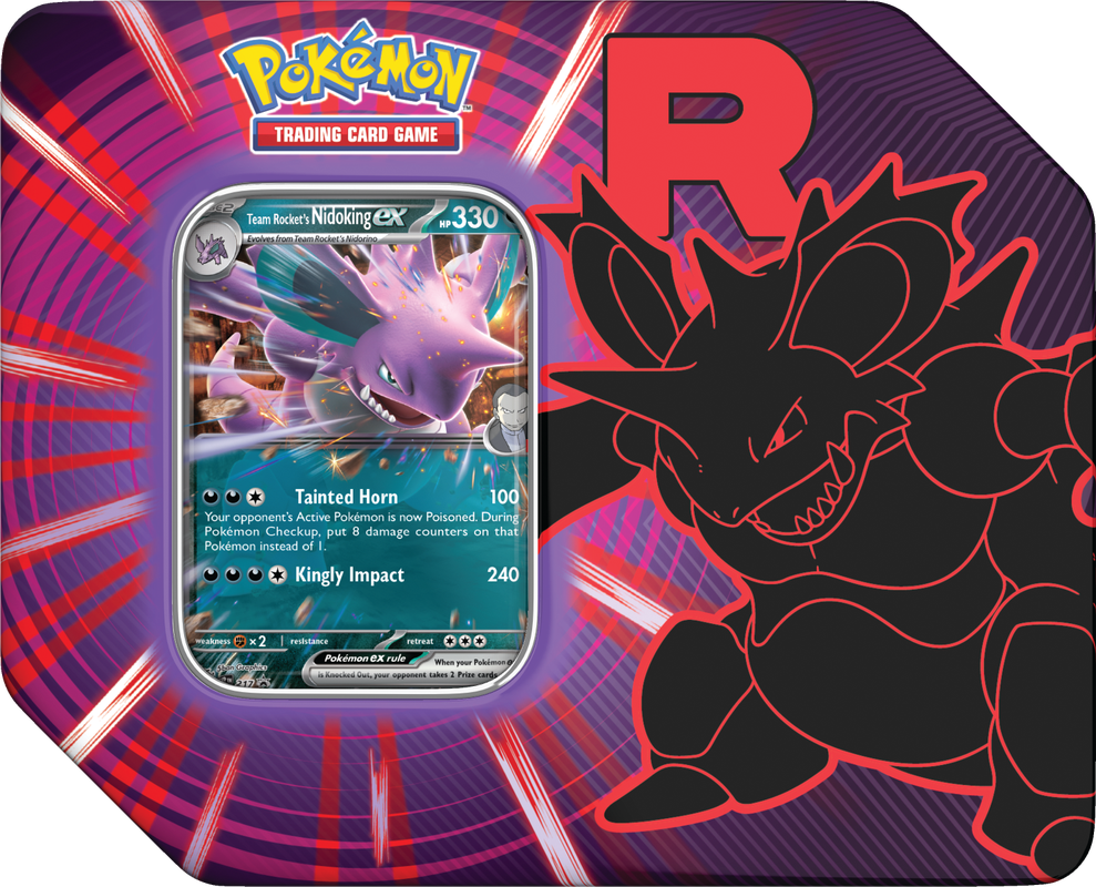Pokemon TCG: Scarlet & Violet Team Rocket's Tin Nidoking Ex