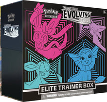 Load image into Gallery viewer, Pokemon TCG: Sword &amp; Shield Evolving Skies Elite Trainer Box Sylveon, Glaceon, Vaporeon, and Espeon
