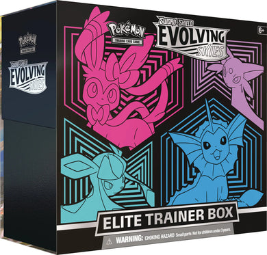 Pokemon TCG: Sword & Shield Evolving Skies Elite Trainer Box Sylveon, Glaceon, Vaporeon, and Espeon