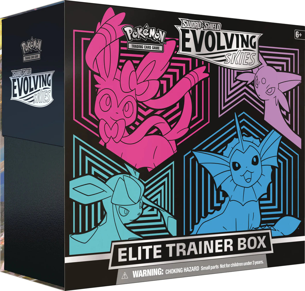Pokemon TCG: Sword & Shield Evolving Skies Elite Trainer Box Sylveon, Glaceon, Vaporeon, and Espeon