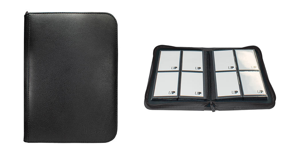 Ultra-Pro 4-Pocket Vivid Zippered Binder Black