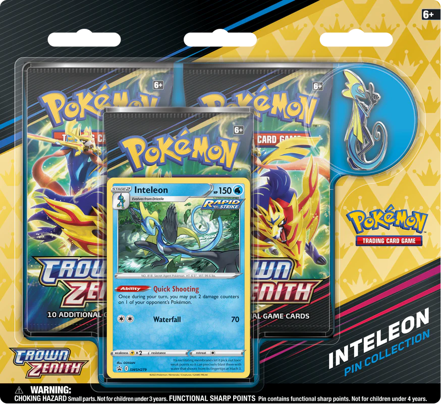 Pokémon Sword &amp; Shield Crown Zenith 3-Pack Blister (Inteleon) | SWSH12.5