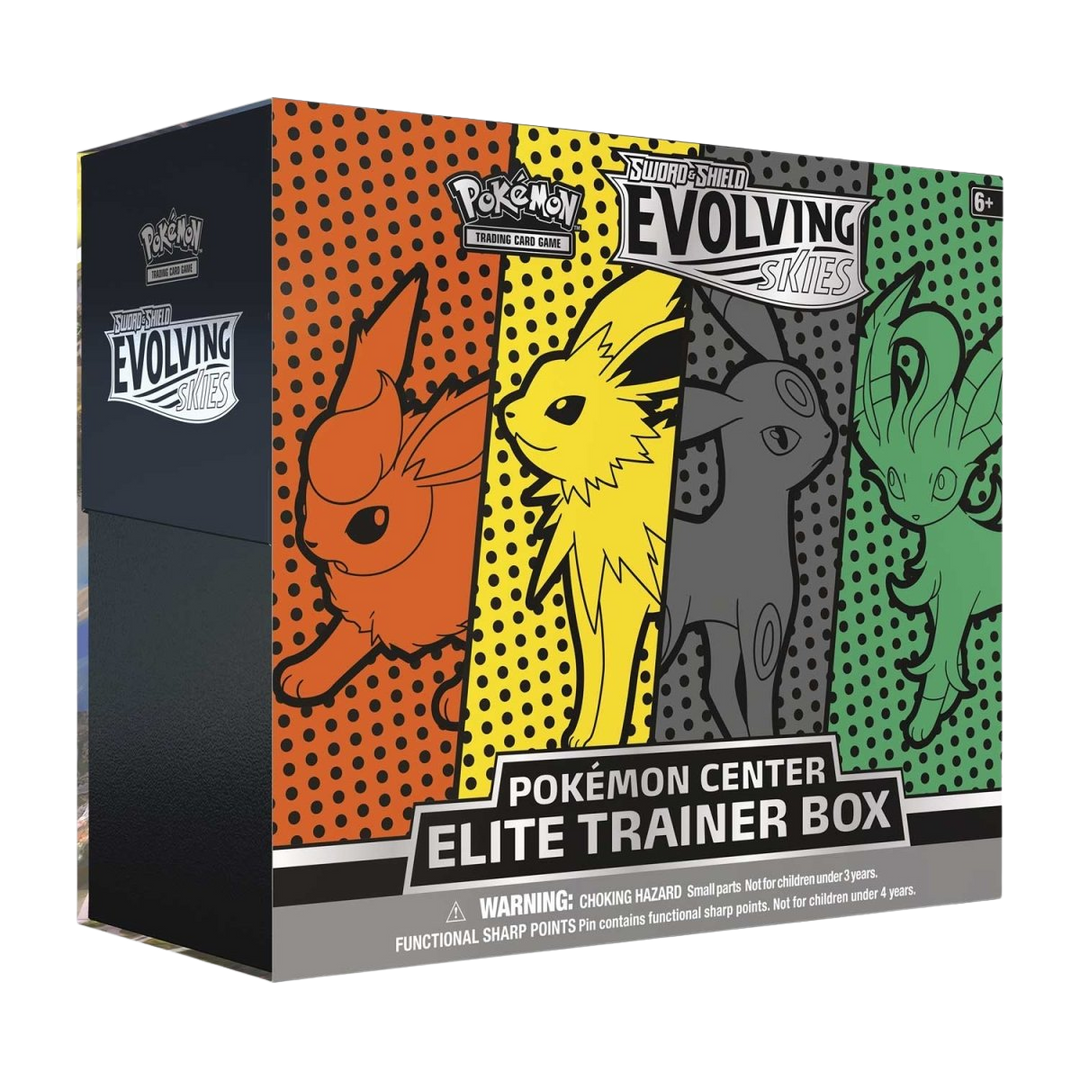 Pokémon Sword &amp; Shield Evolving Skies Pokémon Center Elite Trainer Box (PC ETB) (Leafeon, Jolteon, Umbreon, Flareon) | SWSH07