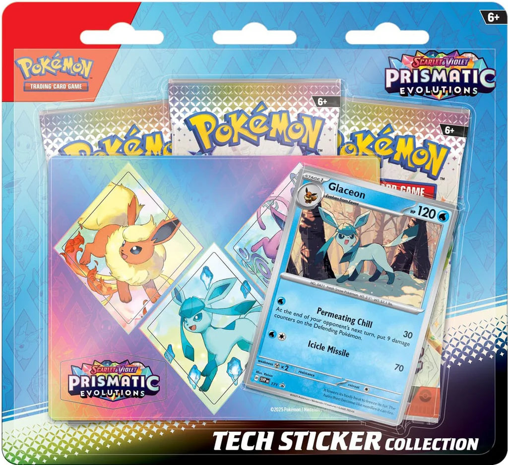 Pokemon TCG: Scarlet & Violet Prismatic Evolutions Tech Sticker Collection Glaceon (PRE-ORDER)