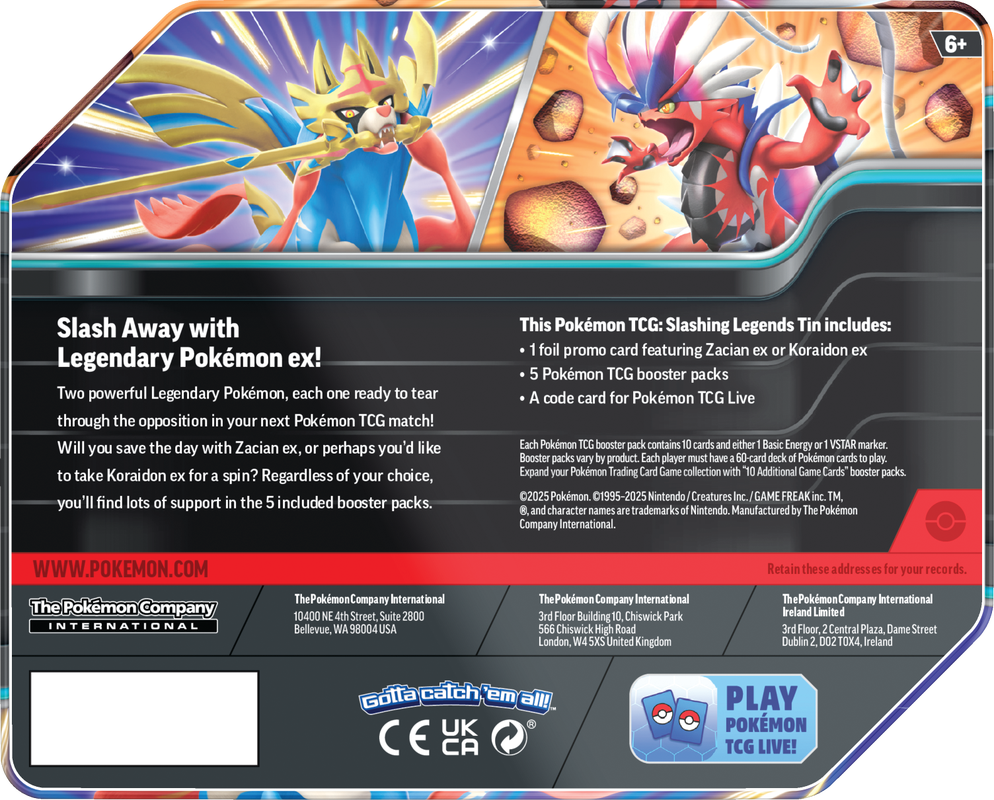 Pokémon Scarlet &amp; Violet Slashing Legends Tin (Koraidon Ex)