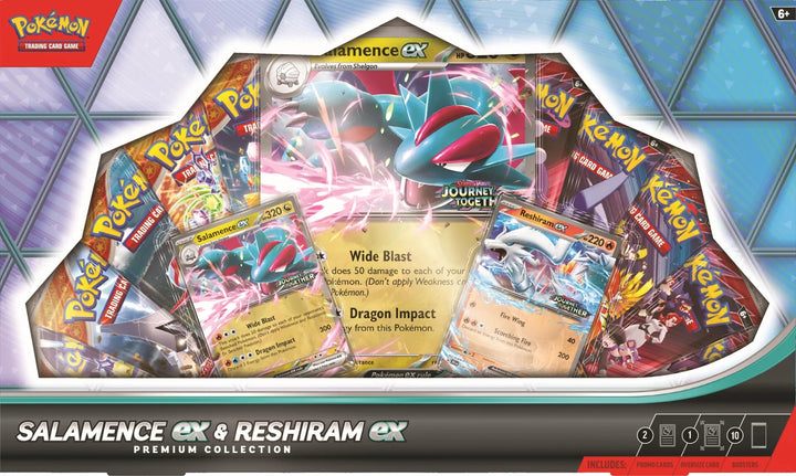 Pokémon Mega Evolution Salamence Ex &amp; Reshiram Ex Premium Collection Box
