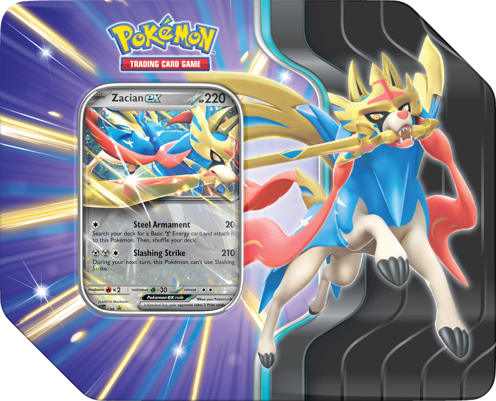 Pokémon Scarlet &amp; Violet Slashing Legends Tin (Zacian Ex)