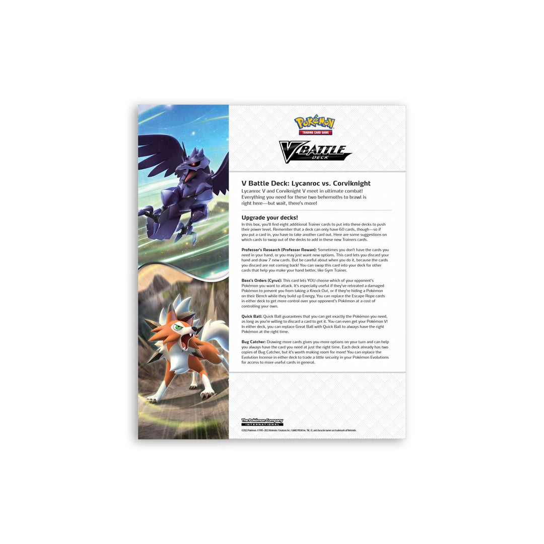 Pokémon Sword &amp; Shield Corviknight V vs. Lycanroc V Duel Battle Deck